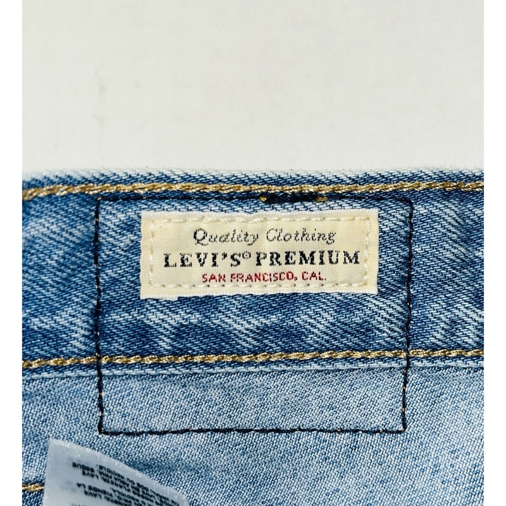 Levis Premium Jeans Womens 24x30 Blue Baggy Dad Fit Wide Leg Skater Distressed - Picture 6 of 8
